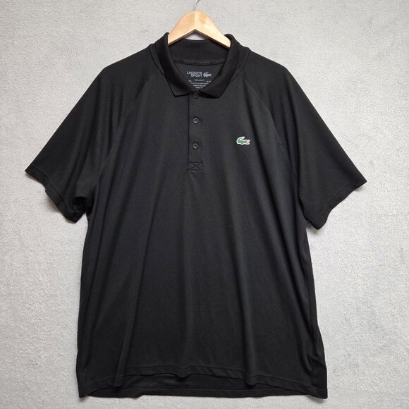 Lacoste Sport Polo Mens 3XL Black Ultra Dry Regular Fit Performance Golf Casual - Picture 1 of 12
